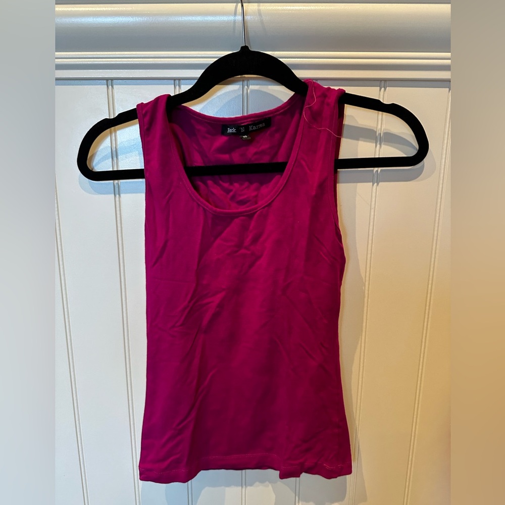 ROCK ‘N KARMA Ladies Woman’s Size Extra Small Pink Athletic Tank Top